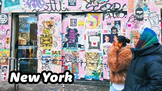 NYC Walk [4K]🗽The Bowery ☕️ Angelina Jolie’s Café at Basquiat’s Former Studio 🎨 NoHo 🛍️ Nolita