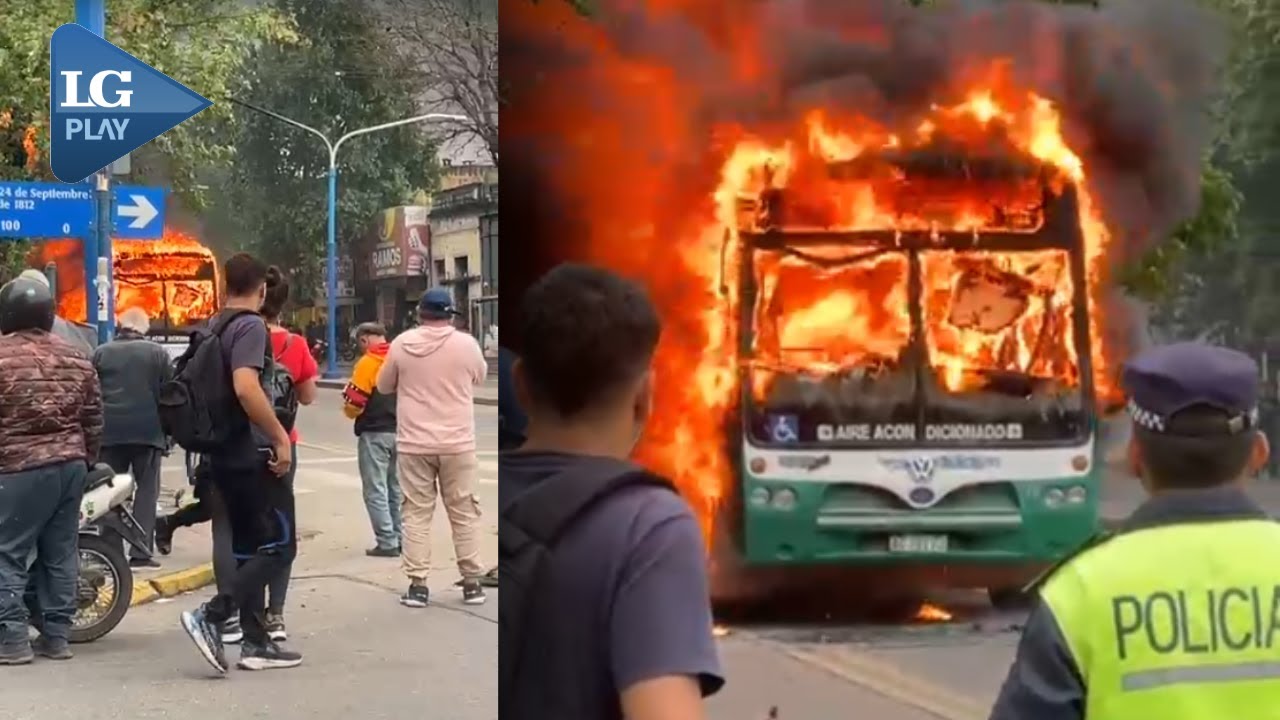 Un colectivo de la línea 4 se prendió fuego en pleno centro de San ...