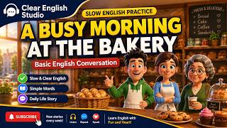 Slow English Practice | A Busy Morning at the Bakery | Basic English Conversation | Clear English