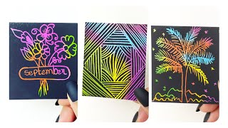 3 Easy Drawing Idea on Magic paper • Magical Paper Drawing Idea•Scratch Note Magic colorful drawing