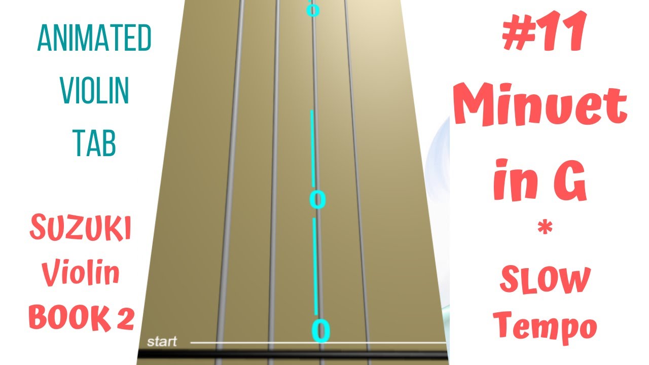 MINUET IN G (Beethoven) Suzuki Violin Book 2 SLOW TEMPO * (Violin Tutorial) * Animated Violin