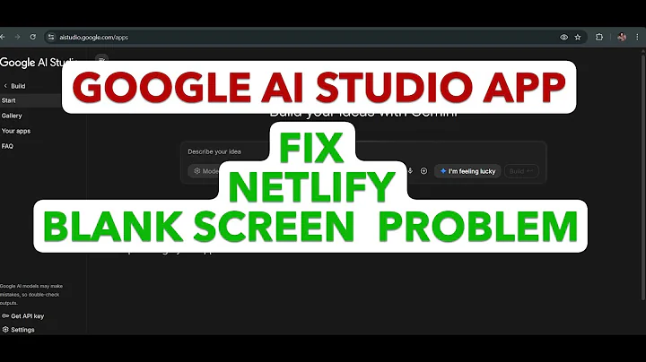 FIX NETLIFY BLANK SCREEN PROBLEM GOOGLE AI STUDIO APP