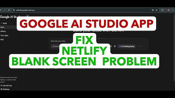 FIX NETLIFY BLANK SCREEN PROBLEM GOOGLE AI STUDIO APP