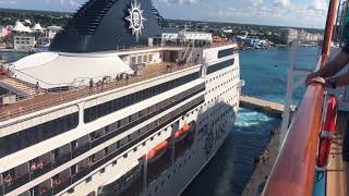 MSC Opera sail away with horn blast