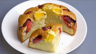 YOGURT PIE recipe with fruits Quick dessert in a minutes
