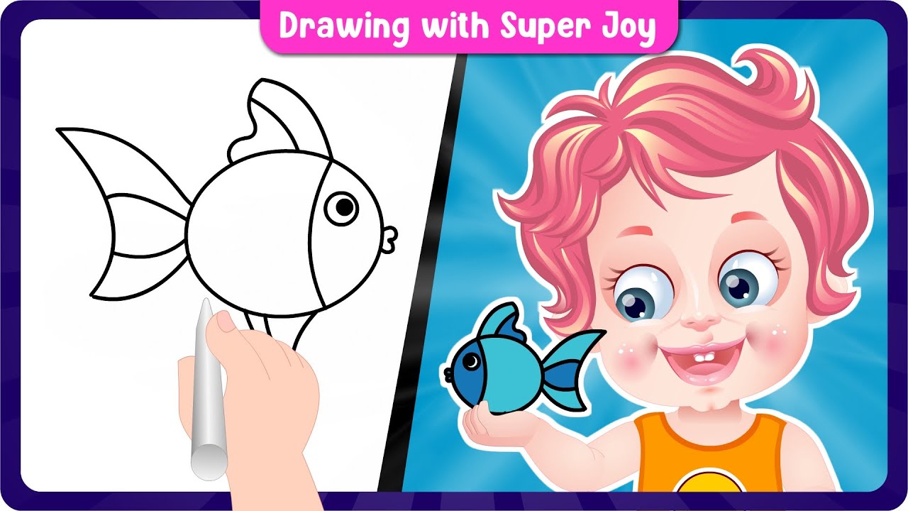 How to Draw a Fish Easy Step By Step - Made with HAPPY