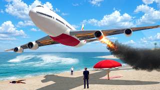 Emergency Landing On Beach After Engine Exploded   Airplane Crashes ! Besiege plane crash