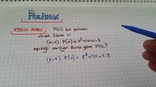 2.Dönem 1.Yazılı 10.Sınıf Matematik En Sık Sorulan Polinom Sorusu Horner Metodu Polinomlar 10.