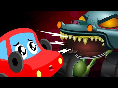 Scary Car Attack | Little Red Car | Halloween Songs For Kids | Cartoon Videos By Kids Channel