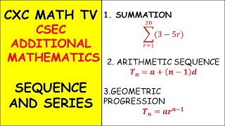 CSEC Additional Mathematics| Revision | Sequence and Series| Section 1