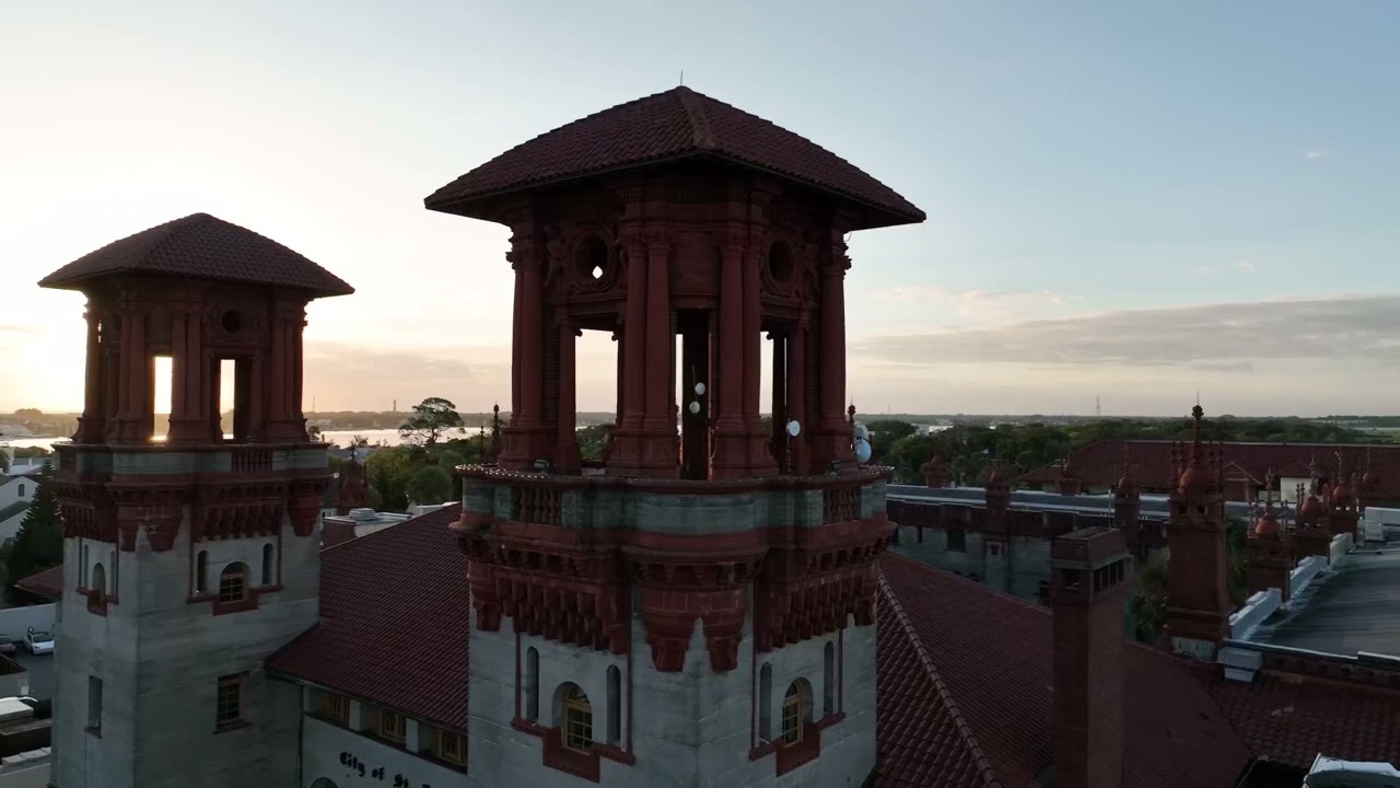 Aerial views/drone footage shot in historic St. Augustine Florida