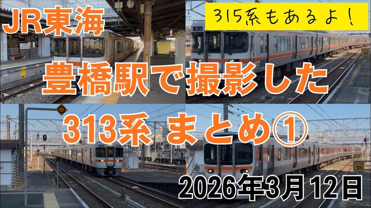 JR東海 豊橋駅で撮影した313系 まとめ① 315系もあるよ！2026.03.12