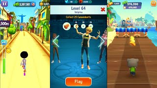 Talking Tom Gold Run 2 vs Miraculous Ladybug & Cat Noir vs Angry Gran Run (Android iOS) screenshot 5