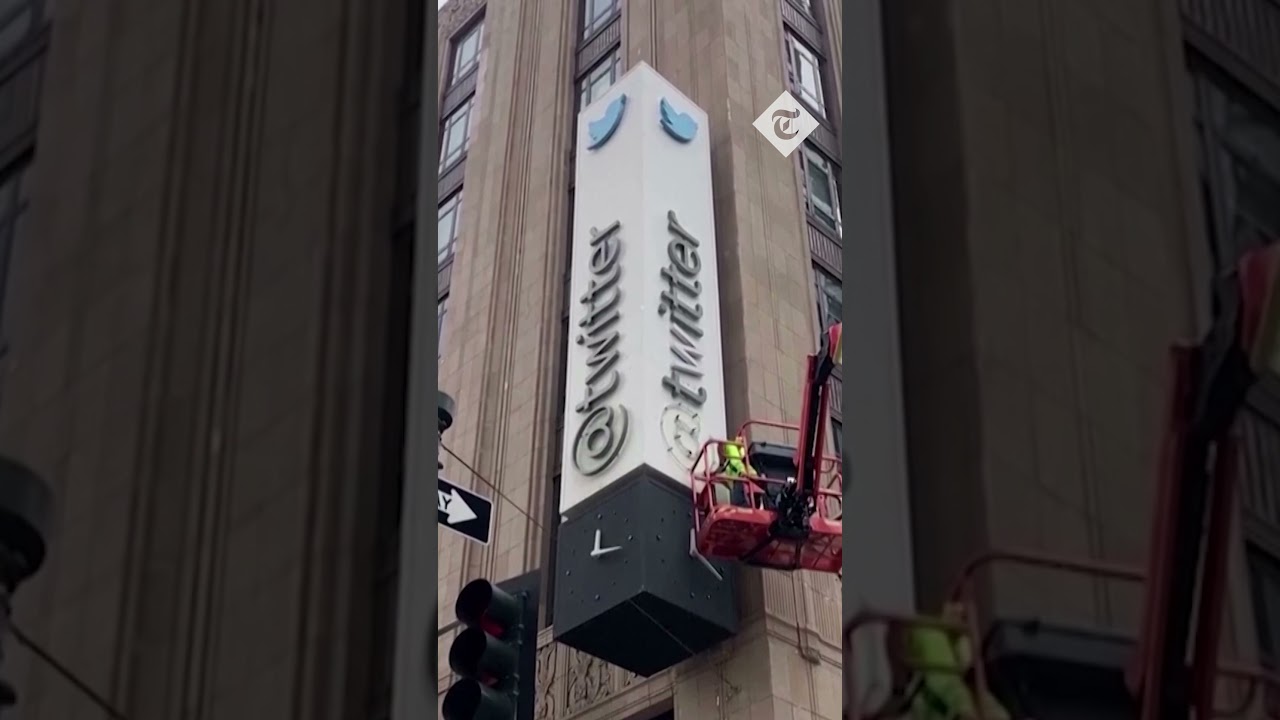 ⁣Twitter takes down HQ's blue bird for 'X' rebrand