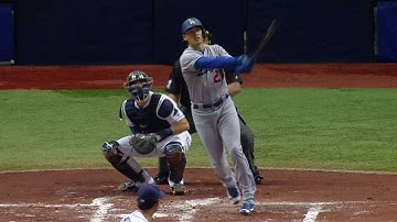 LAD@TB: Thompson crushes a two-run shot off Moore