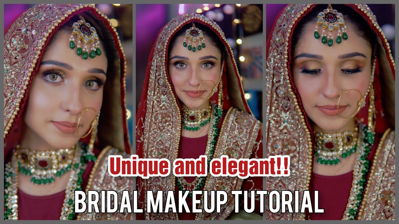 Do your bridal makeup at home like me - Unique bridal look by HUNAINA RASOOL ❤️