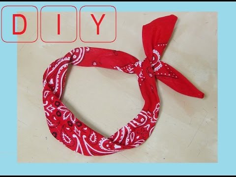 ボンドで作る 簡単 うさ耳 ワイヤーカチューシャ バンダナ No Sew Bandana Hair Band Youtube