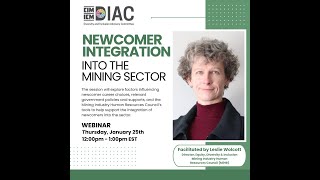 Webinar: Newcomer Integration into the Mining Sector