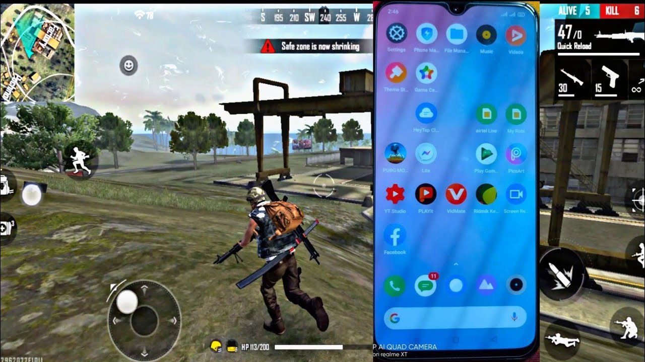 Realme X2 free Fire test with screen record