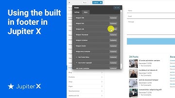 Using the built-in footer in Jupiter X