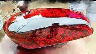 Marble design on Fuel tank using samurai paint / Spray paints