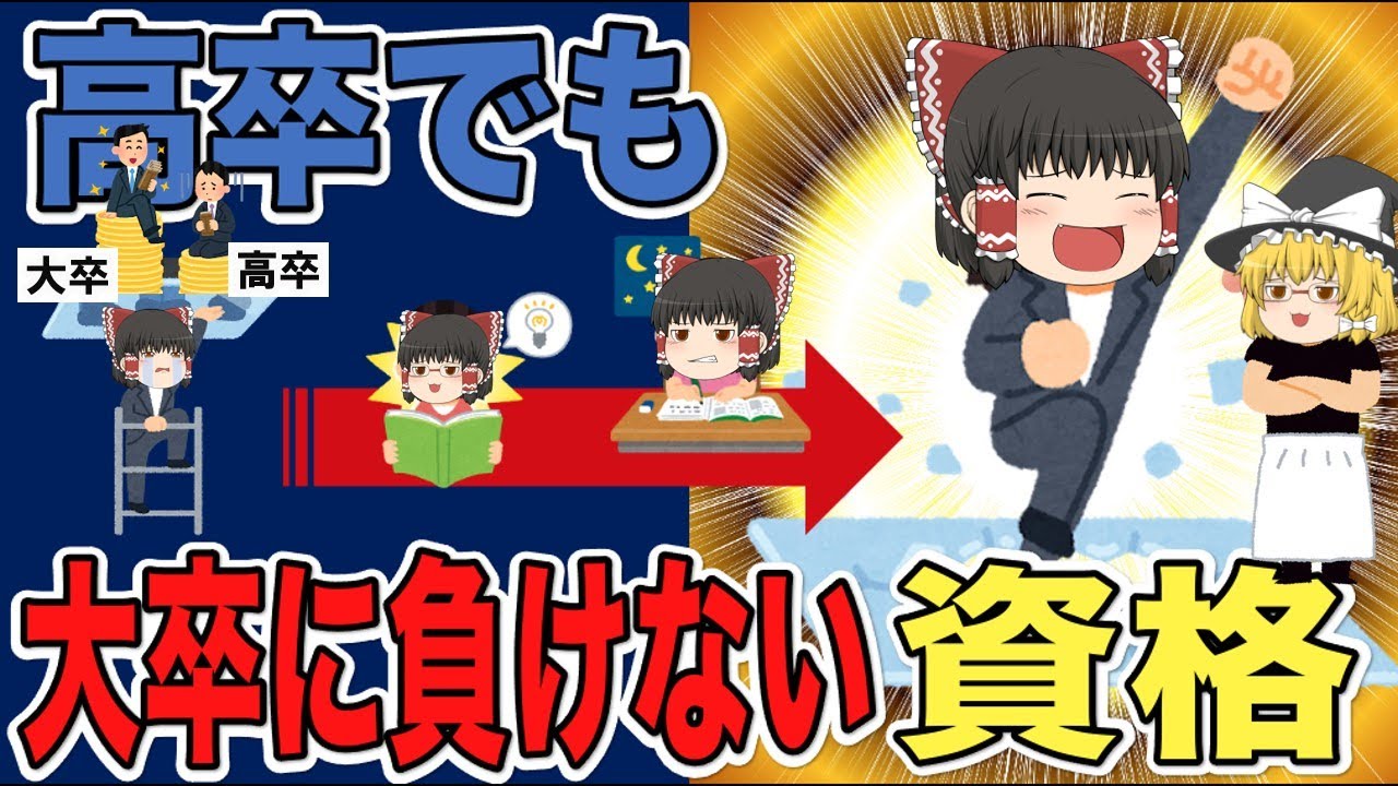 【ゆっくり解説】努力次第！高卒でも大卒に勝てるようになる資格3選【資格】
