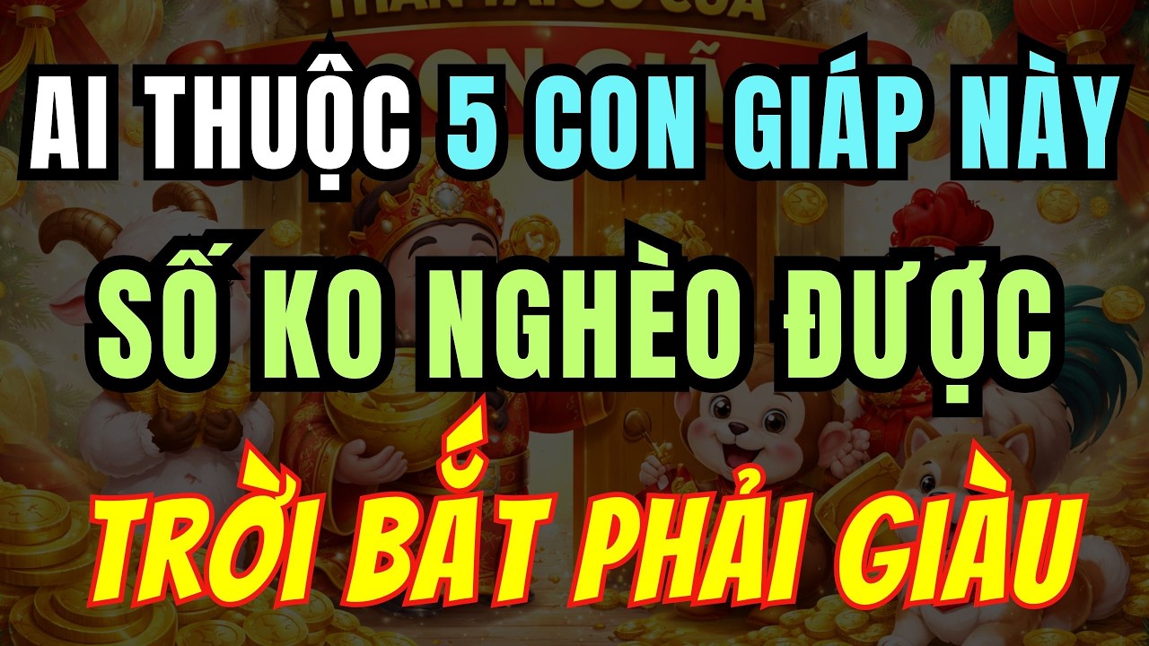 AI THUỘC 5 CON GIÁP NÀY – SỐ KHÔNG NGHÈO ĐƯỢC, TRỜI BẮT GIÀU MÃI.