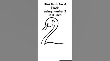 how to DRAW A SWAN USING NUMBER 2 in 3 lines | the best and super easy way