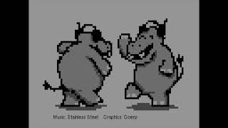 C64 One File Demo : Hypnotic Hippos by Fantastic 4 Cracking Group