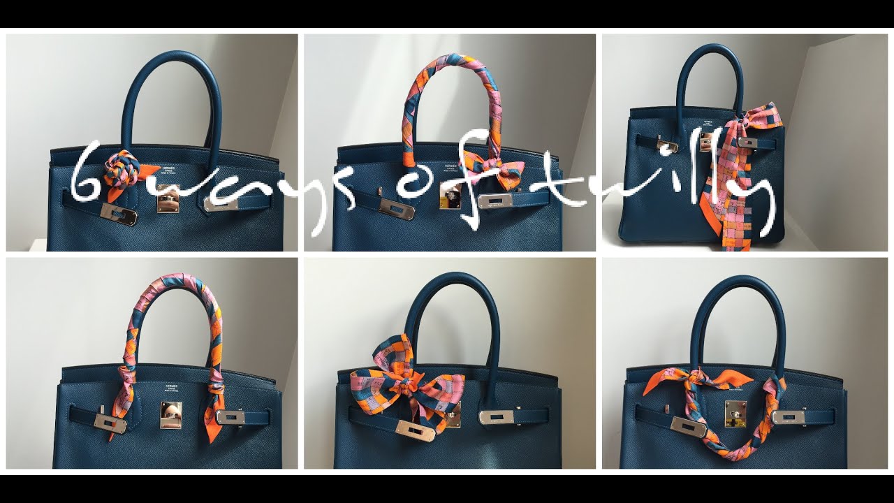 6 Ways to Tie Hermes Twilly (How to wrap Twilly onto Handbags: Birkin/ Kelly/ Lindy/ Garden Party)