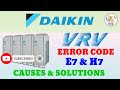 DAIKIN AIRCONDITION ERROR CODE H7 // HOW TO SOLVE ERROR H7 IN DAIKIN VRV / DAIKIN ERROR CODE / VRV