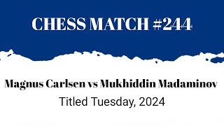 Magnus Carlsen vs Mukhiddin Madaminov • Titled Tuesday, 2024