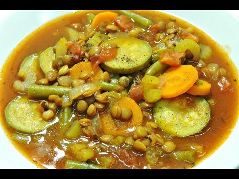 Sopa de lentejas con verduras.- RecetasdeLuzMa