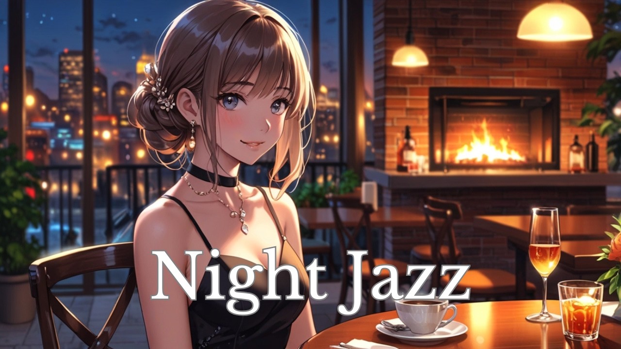 Night jazz  - 暖炉の炎と都会の夜景/ relaxing music for studying[Beats Mix /Chill & Relax Music]