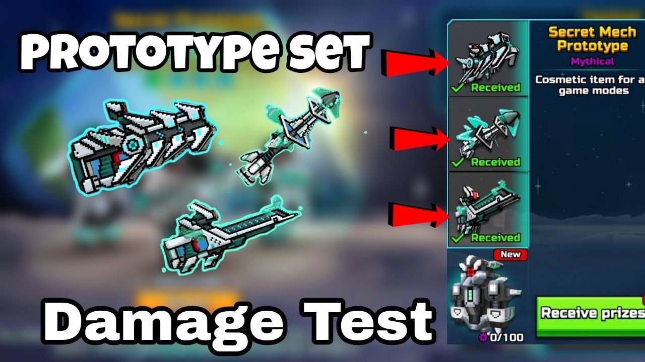 New Prototype Event Set DAMAGE TEST - OP Jet Spear Melee ( Pixel Gun 3D )