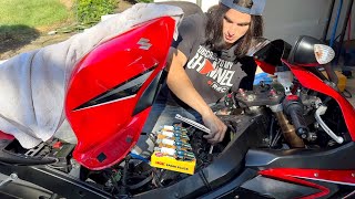 Spark Plug Replacement Suzuki GSXR1000 How To Replace Sparkplugs On Gsxr600 Motorcycle