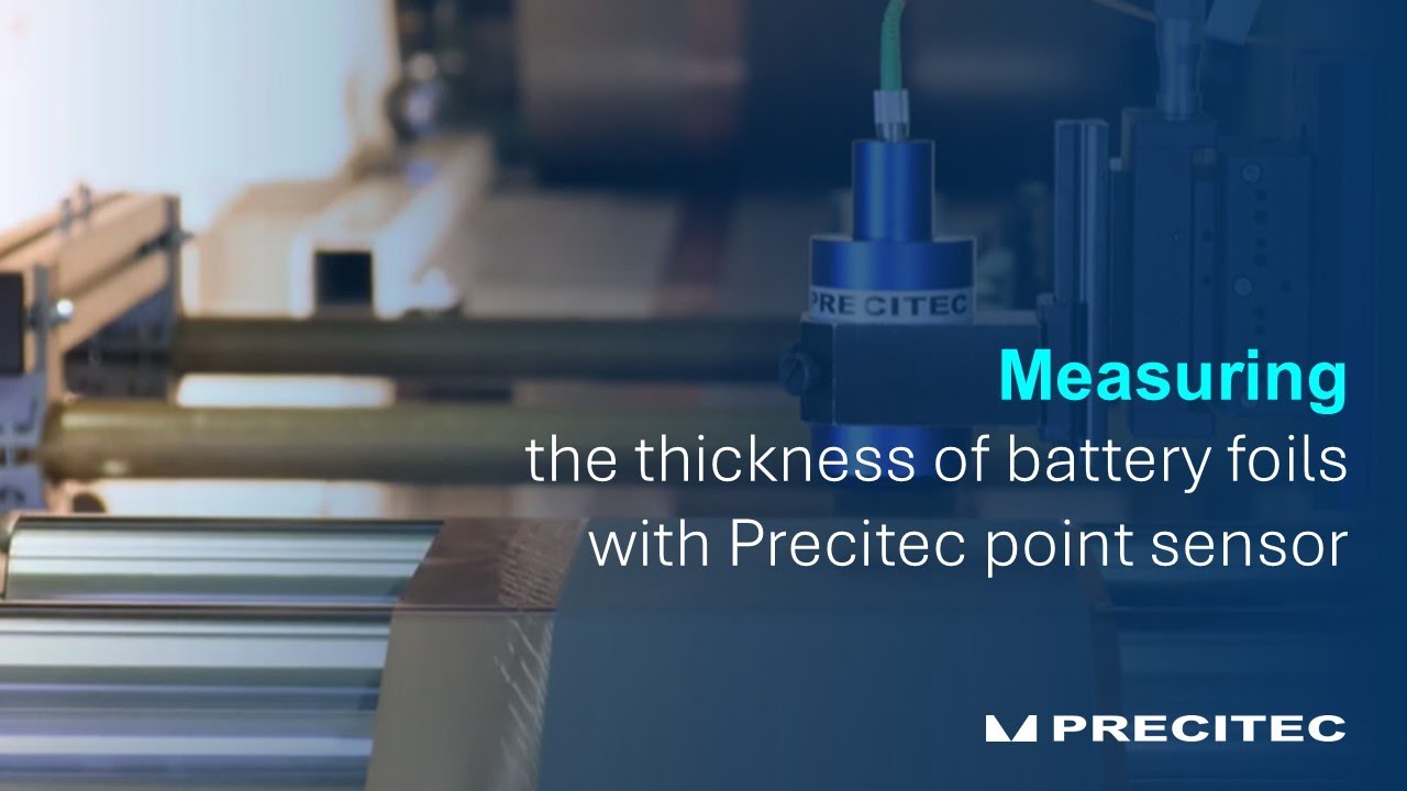 Vermessung der Dicke von Batteriefolien mit Precitec Punktsensor