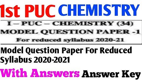 1st puc CHEMISTRY reduced syllabus model question paper-1. 2021and it
