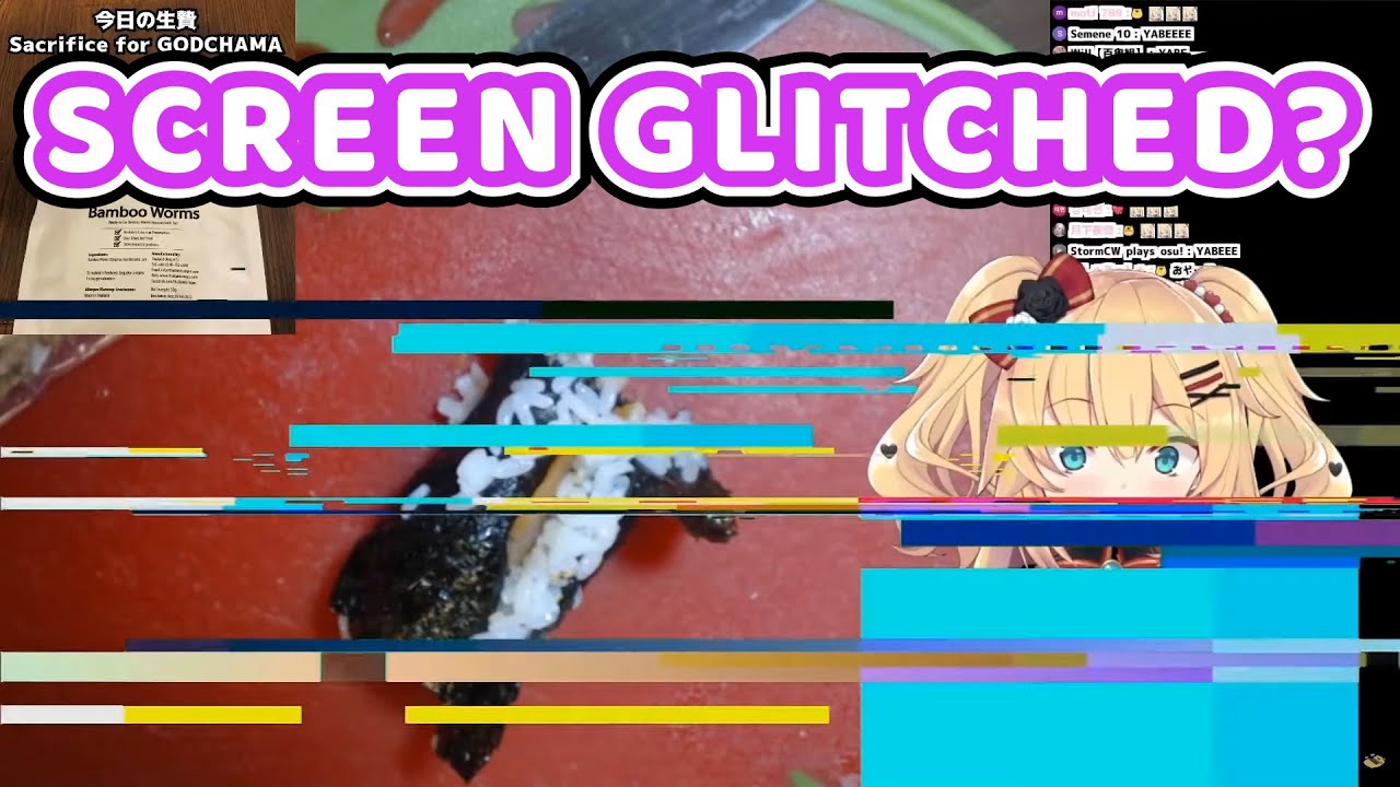 Haachama's Screen Glitched Out When She's Eating The Worms【Hololive | Osekkai VA | Akai Haato】