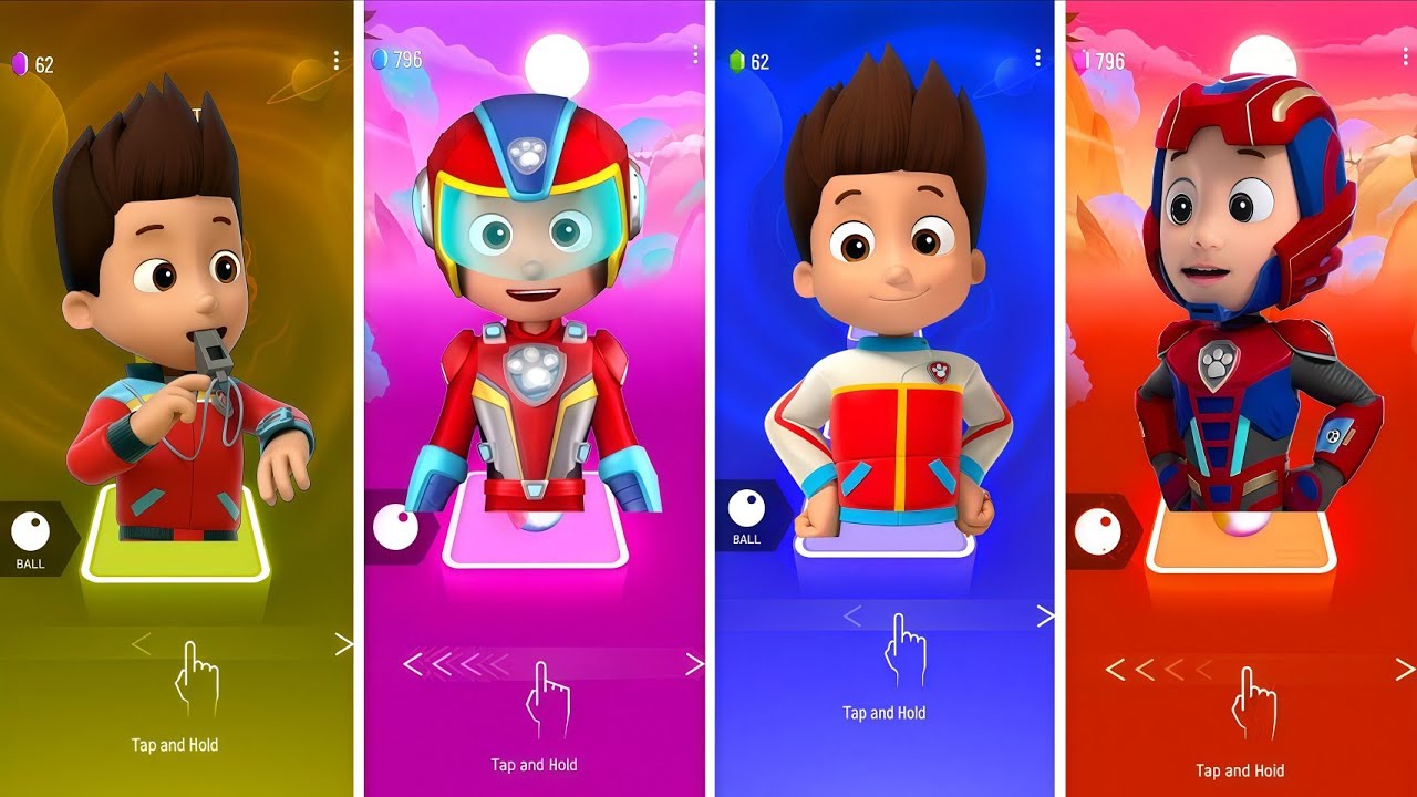 Paw Patrol Rydern 🟠 Rubble Paw Patrol 🟠 Marshall 🟠 Paw Patrol ✨ Coffin Dance Song Tiles Hop EDM Rush