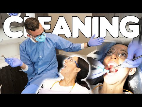 Dentist Cleans Dental Hygienist's Teeth