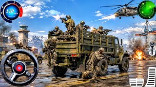 米軍オフロード・アーミーカーゴトラック運転ゲーム！オフロード・アーミーカーゴトラック輸送：Android版新作ゲームプレイ screenshot 2