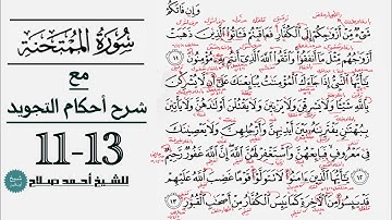 كيف تقرأ سورة الممتحنة مع شرح أحكام التجويد| 11-13