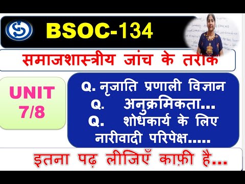 BSOC-134, समाजशास्त्रीय जांच के तरीके नृजाति प्रणाली विज्ञान,   शोधकार्य के लिए नारीवादी परिपेक्ष