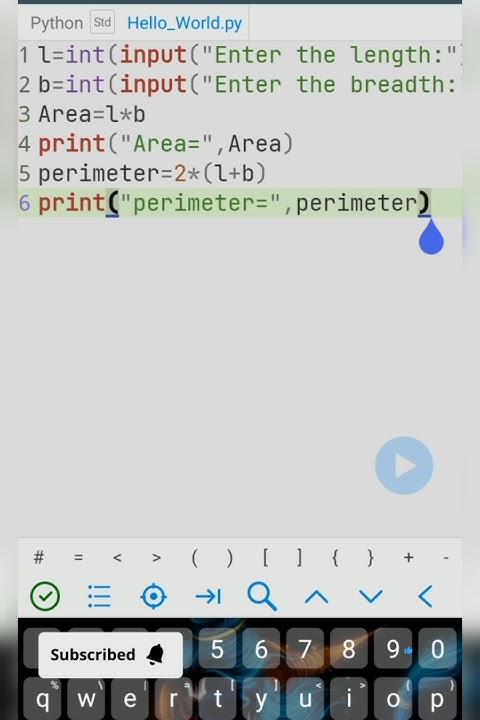 How to calculate area and perimeter in python #programming #coding # ...