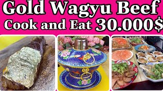Party seafood , new hot pot and wagyu beef inlaid with gold