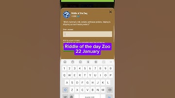 Riddle of the day today | Riddle of the day Zoo today | Zoo Riddle of the day today