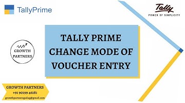 Tally Prime - Change Mode Of Voucher Entry