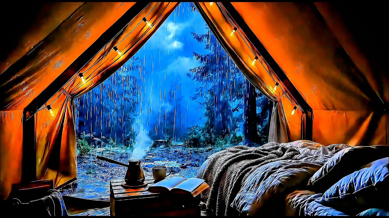 Heavy Rain on Tent for Deep Sleep (No Ads) ⛺ Cozy Camping Ambience | 6 Hours