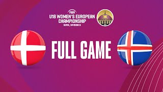 Denmark v Iceland | Full Basketball Game | FIBA U18 Women's European Championship 2023